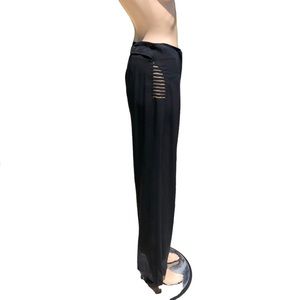 La Perla black pants with sheer mesh cutout accents Sz 8 eu 42